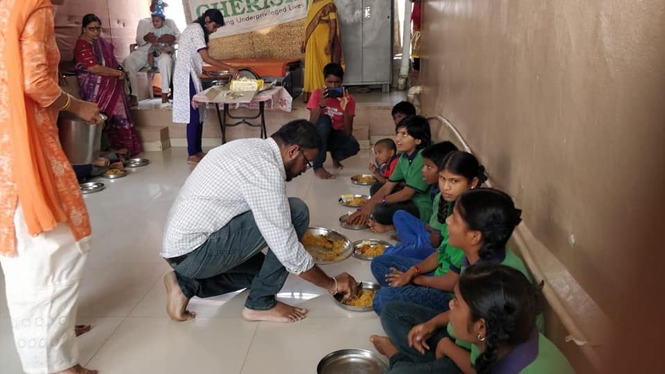 Freshly prepared food donation programme to Cherish Orphanage at Kismatpur